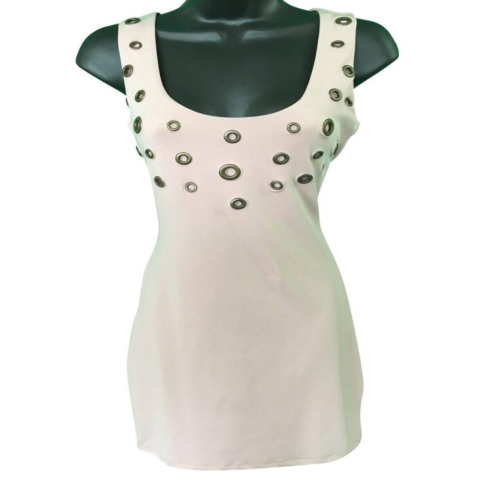 Mauve Pink Tank Dress with Antique Gold Grommet